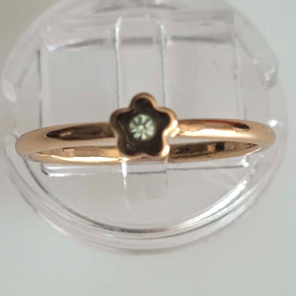 Gold-Plated Crystal Stackable Ring - image 2